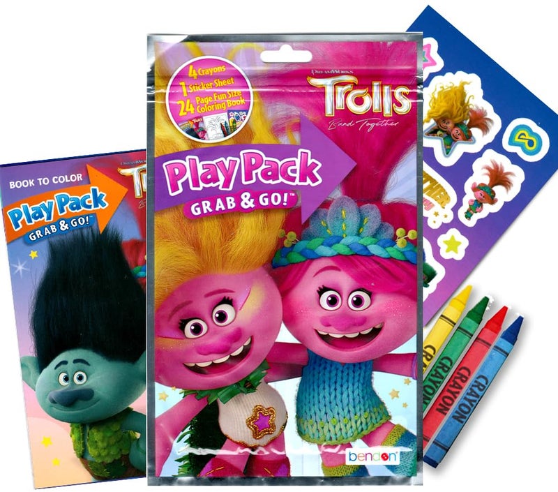 Bendon Trolls Coloring and Stickers Activity Book Bundle with Coloring Book, Trolls Activity Packs, Stickers, and More - Image 4